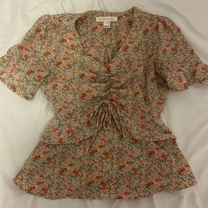 Tied Bow Ruffled Cute Spring Top